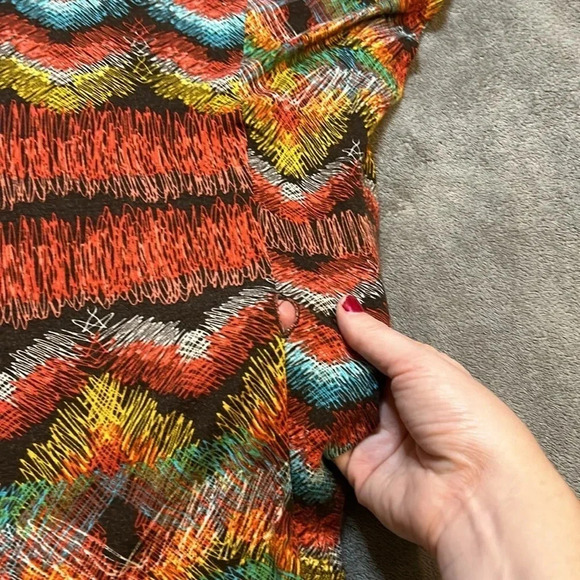 Charlotte Russe Tribal Print Blouse | Colorful Blouse | Rainbow | Tribal Print - Picture 8 of 8